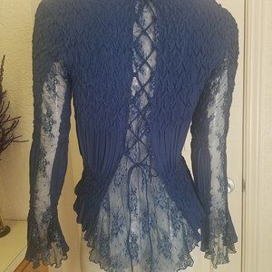Komarov Blue Lace Ladies Top